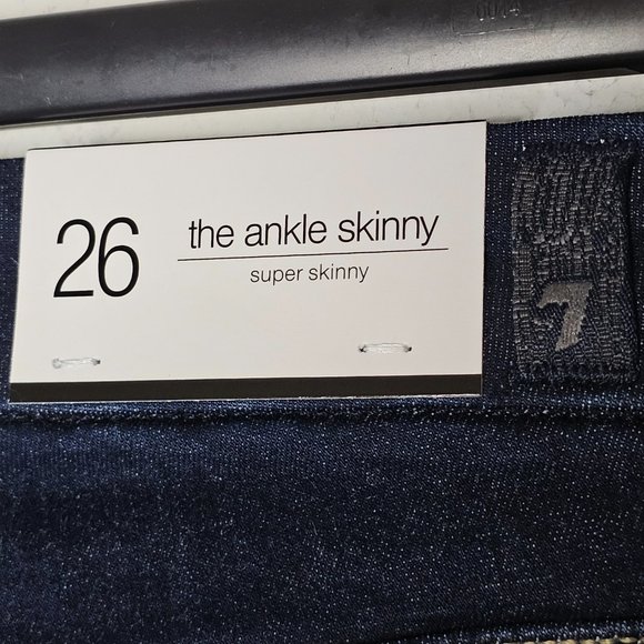 NWT 7 For All Mankind Women's Ankle Skinny/Slim Illusion, Luxe, Dk Jeans Sz 26 - Picture 7 of 11
